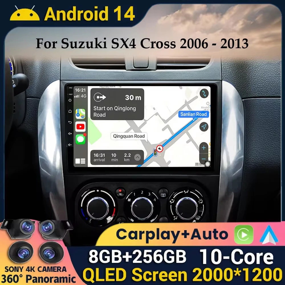 

Автомагнитола для Suzuki SX4 2006-2014, Android 14, мультимедийный плеер, GPS-навигация, головное устройство, 2 din, камера 360