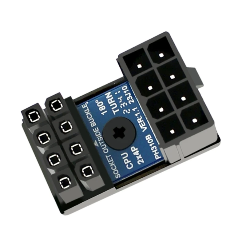 8Pin Graphics Video Card Connector Mainboard CPU 8Pin Power Steering Connector 180 Degree Adapter 8 Pin Power Adapter F19E