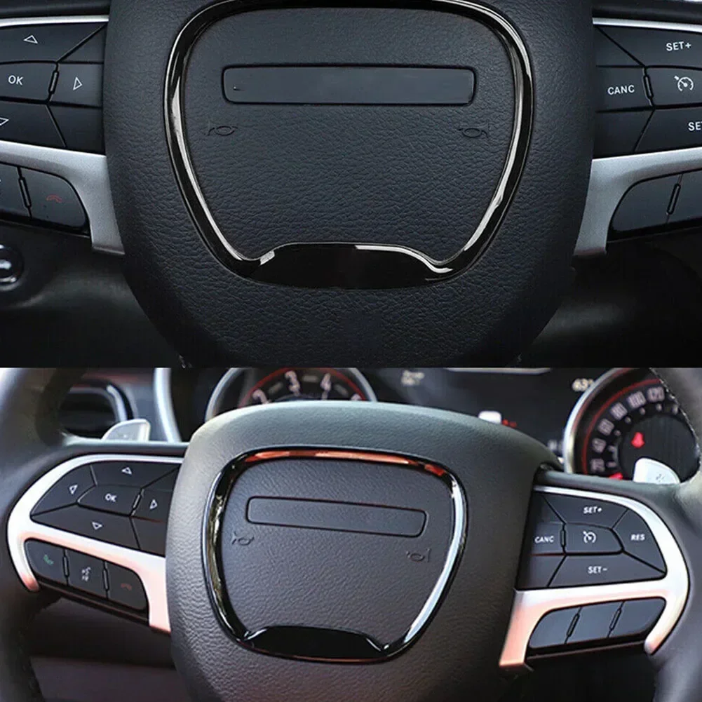 Car Steering Wheel Frame Trim Cover For Dodge Charger Challenger 2015-2022 For Durango 2014-2021 Center Protection Cover Sticker