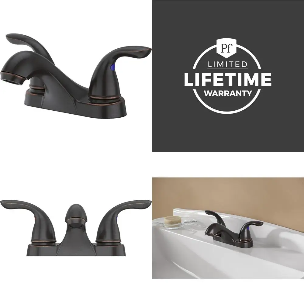 

4 Inch Tuscan Bronze Centerset Bathroom Faucet with Pfirst Series Design, Premium Quality LG143610Y