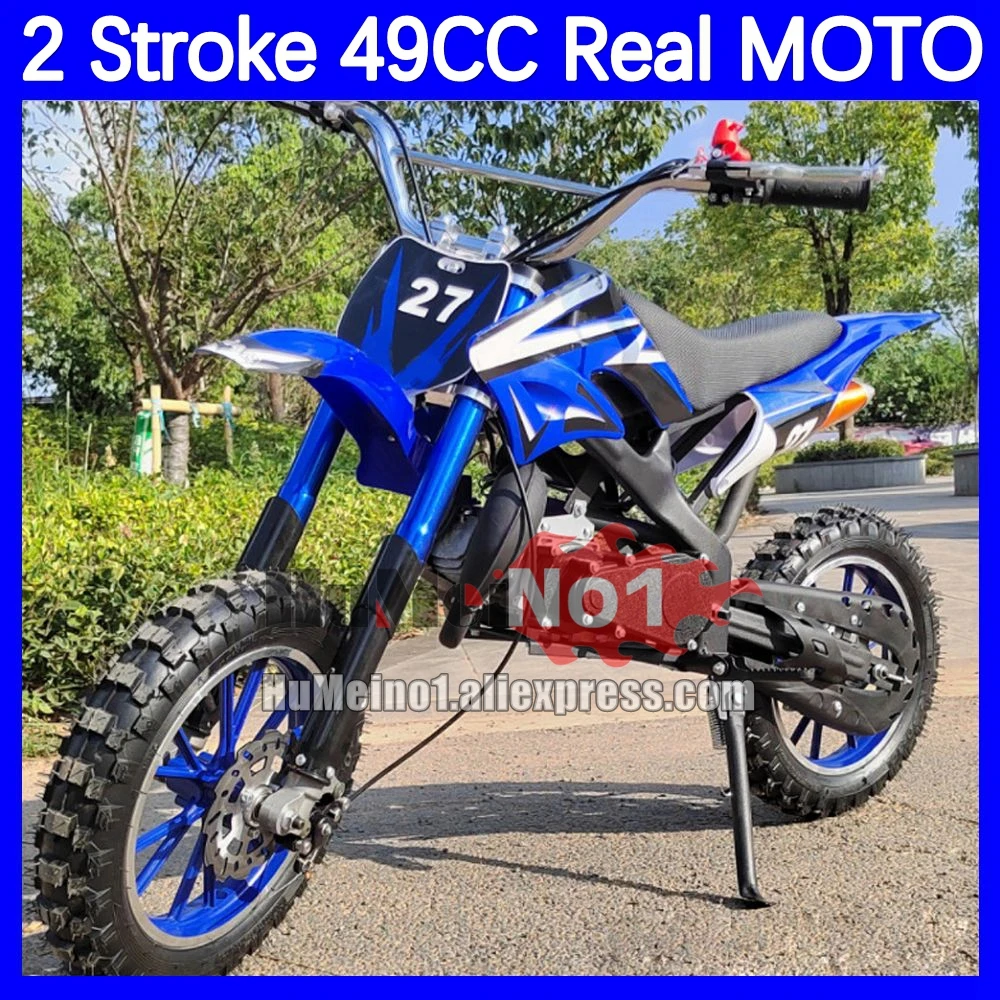 49CC 50CC 2 Stroke Dirt Bike MINI Motorcycle Gasoline MOTO Off-road Mountain Superbike Child Adult Children Boy Racing Motorbike