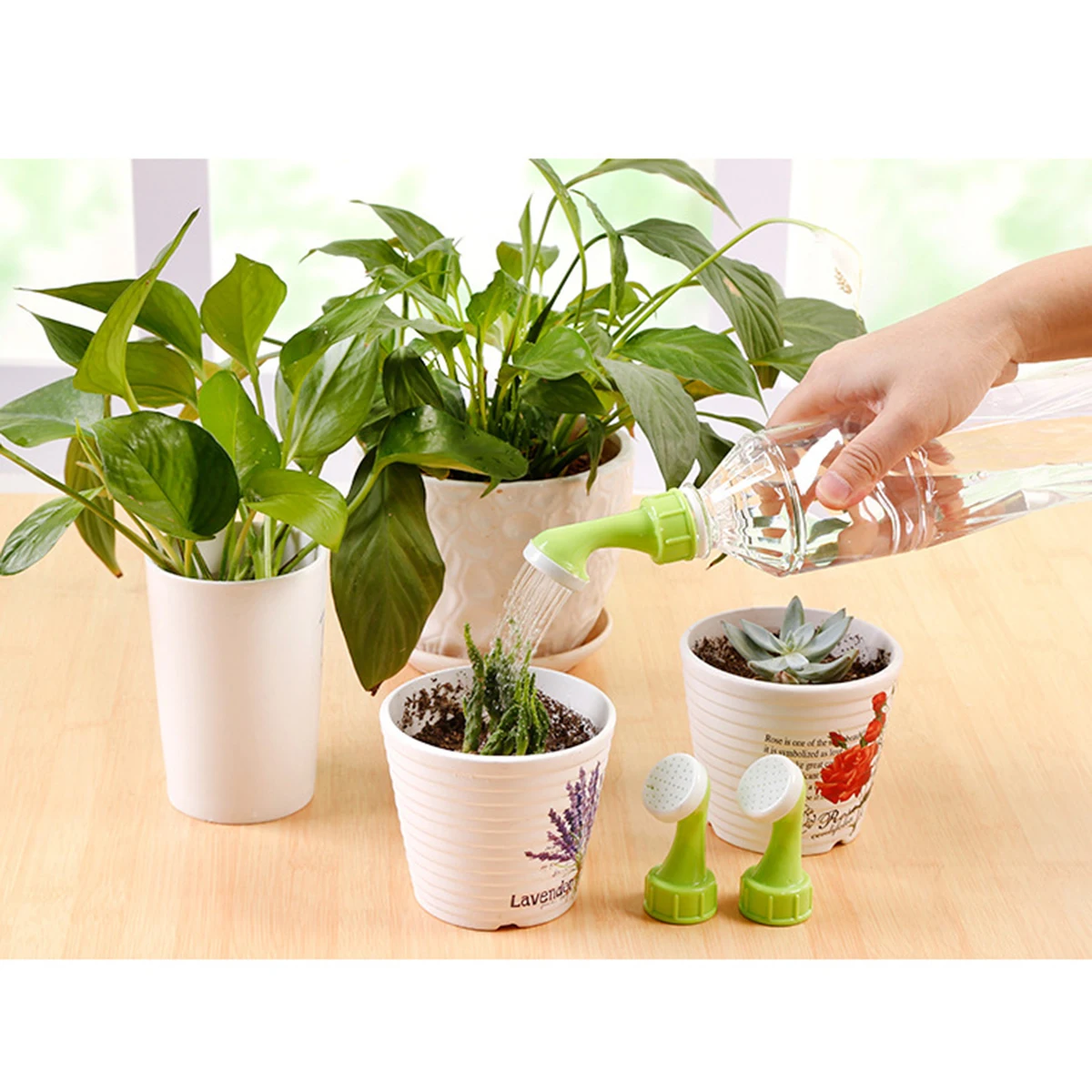 

2pcs Sprinkler Nozzle Flower Watering Kettle Plastic Bottle Attachment Gardening Supplies Potted Plant Sprayer Durable PP Even