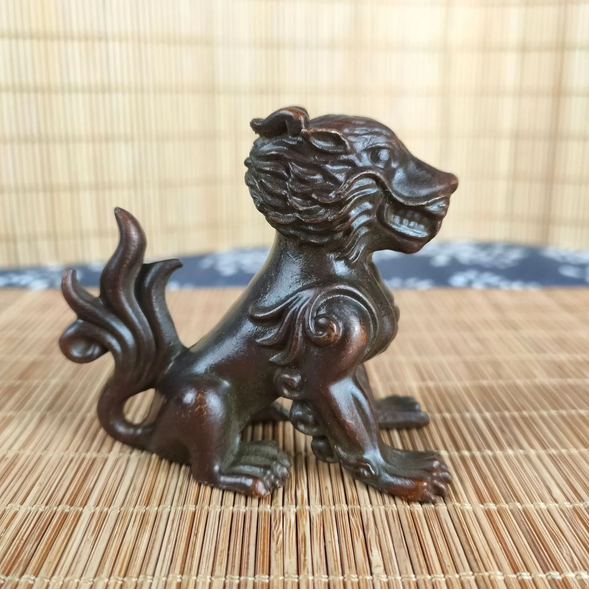 Vintage Literature and Play, Nine Dragons, Birth of a Child, Bi'an Decoration, Copper Miscellaneous Floor Stand Craft