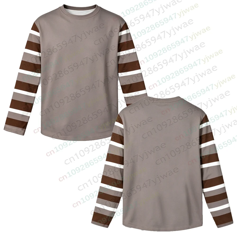 Creepypasta Ticci Toby Cosplay T-Shirt, 3D-Druck, Halloween, Unisex, gestreiftes Ärmeldesign, Sport-T-Shirt, Herbst, Herren- und Damen-T-Shirts. – Detail 4
