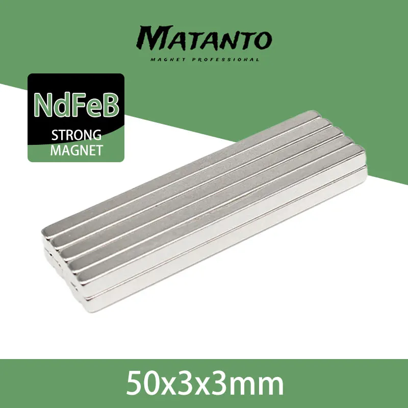 

5/10/20/50/100PCS 50x3x3 Block Sheet Magnet Strong N35 Quadrate Rare Earth Neodymium Magnets 50*3*3 Permanent Magnet 50x3x3mm