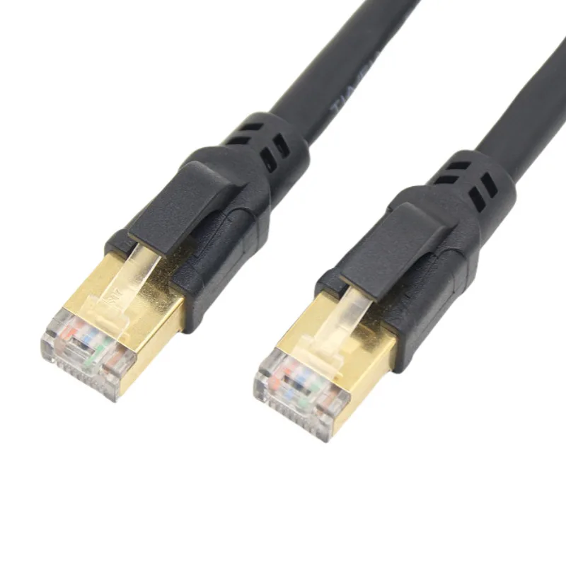 2pcs Rj45 Cat8 CAT 8 40Gbps Ethernet Lan Network Patch Round Cord Cable Double Shielded Wire 2000MHz SST 0.5m 1 2 3 5 10 20 25m