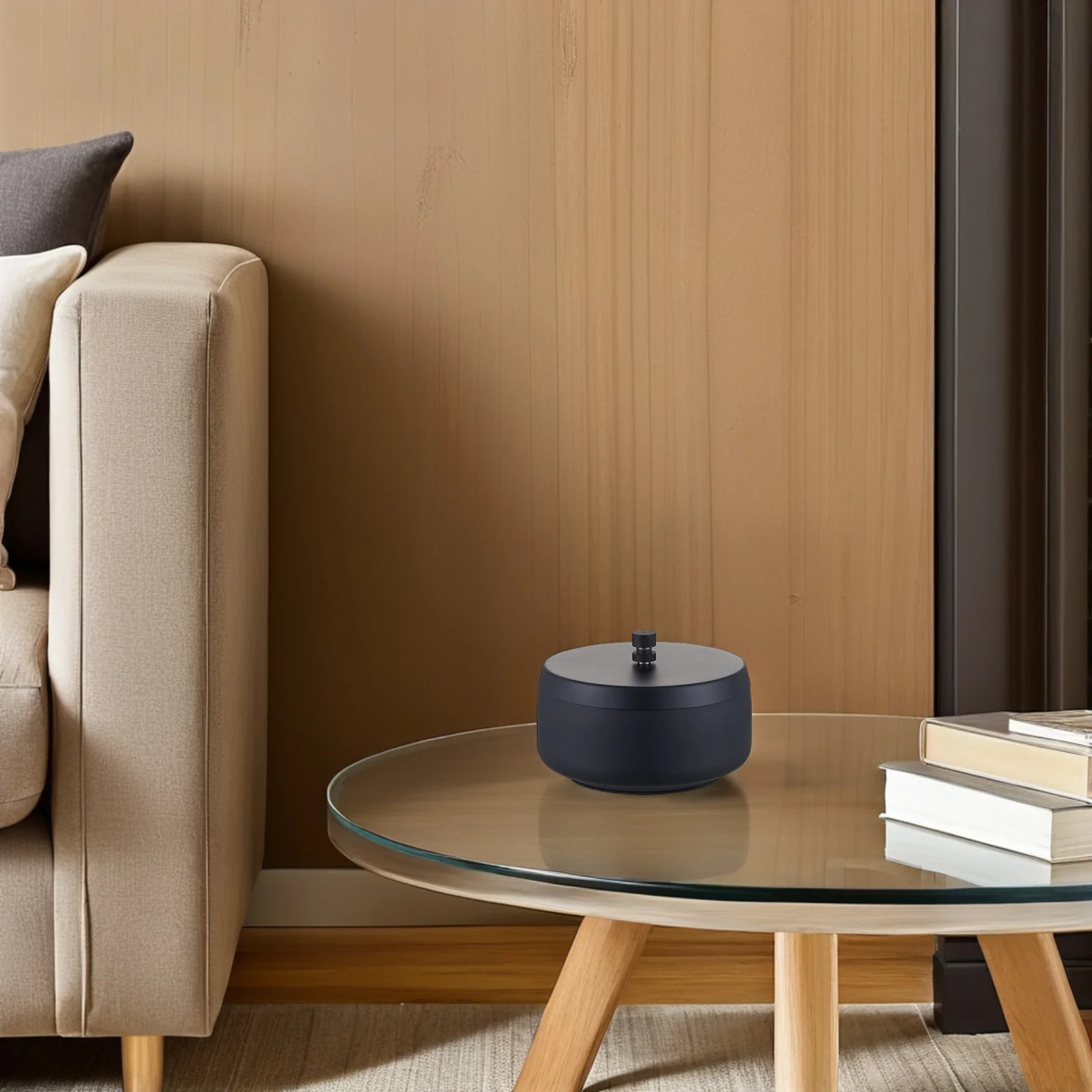 

6pcs Set of 6 Office Accessories Vintage Ashtray Black Wear-resistant Table Ashtrays