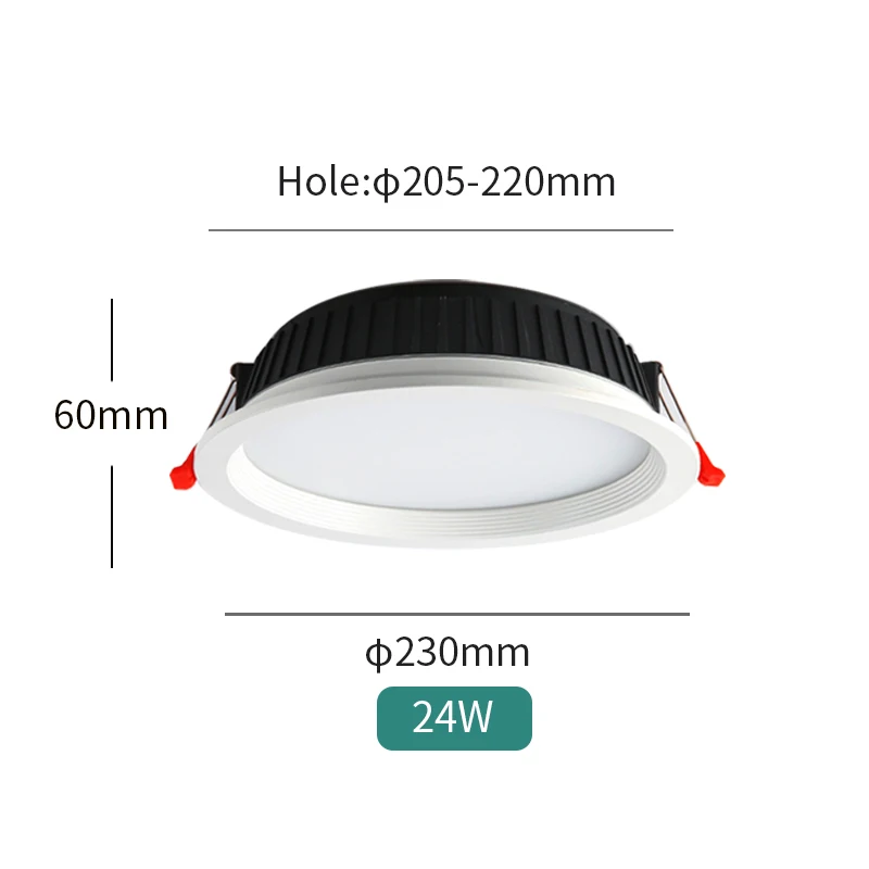 ไฟดาวน์ไลท์ LED 24W โคมไฟเพดาน LED รอบ AC110V 220V แผงแสงในร่มแสงสีขาว/เย็นสีขาว /แสงธรรมชาติ