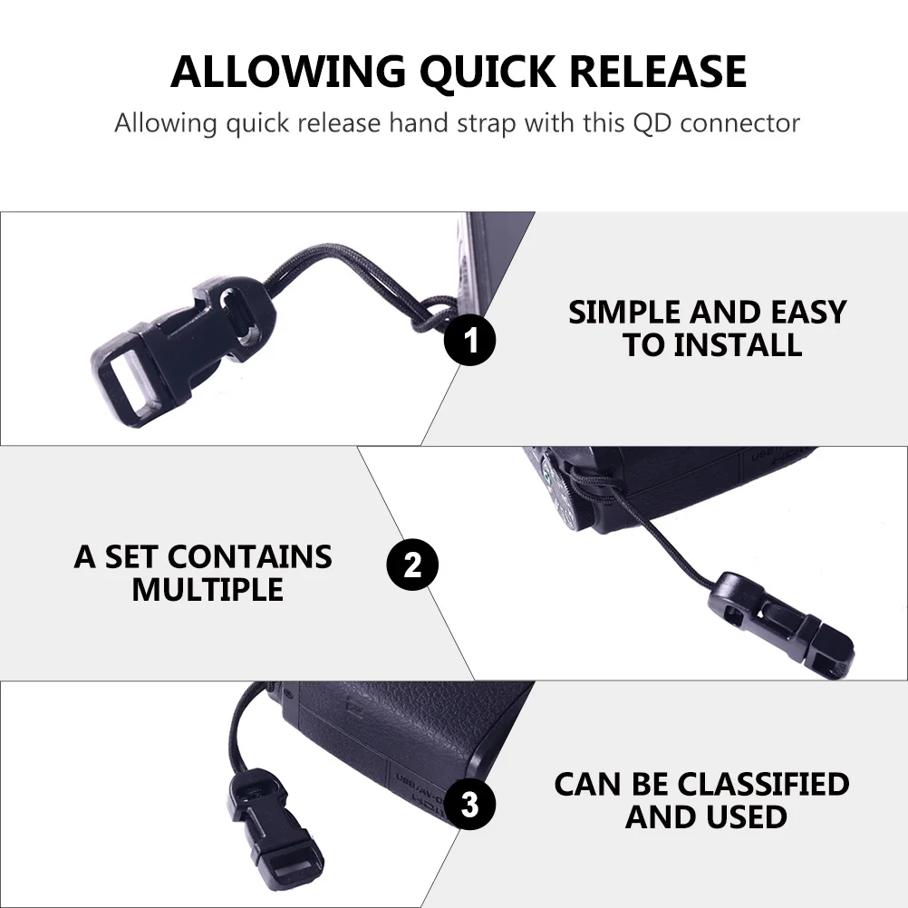 

10pcs Camera Strap Buckle Set Clip Connector Fastening Quick Release Digital Camera QD Loop Mini QD System Adapter Strap