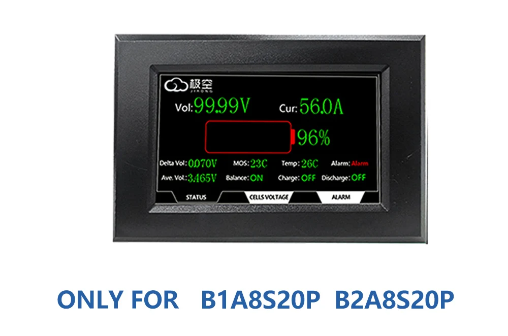JIKONG LCD Smart BMS LCD-Display 3,2/4,3 Zoll Batterie Smart BMS Zubehör Intelligenter Batteriestandsanzeiger mit Kabel – Detail 1