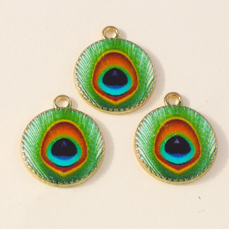 Leslie 10 Stück Emaille Feder Pfau Vogel Phoenix Charms für Schmuckherstellung DIY Baumeln Ohrringe Halskette Anhänger Zubehör – Detail 4