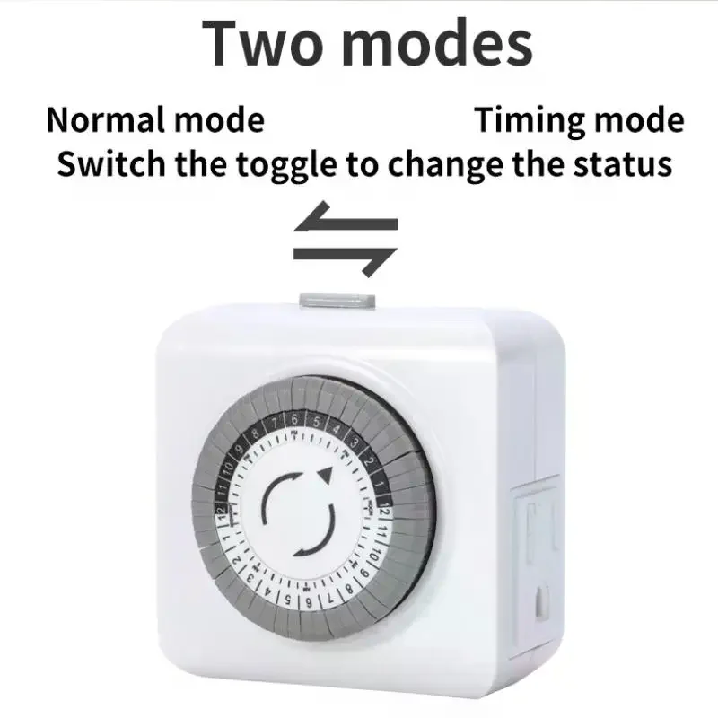 1Pcs 15A 1800W US Plug Timing Socket 24-hours Cycle Switch Mechanical Timer Automatic Shutdown With Overload Protection
