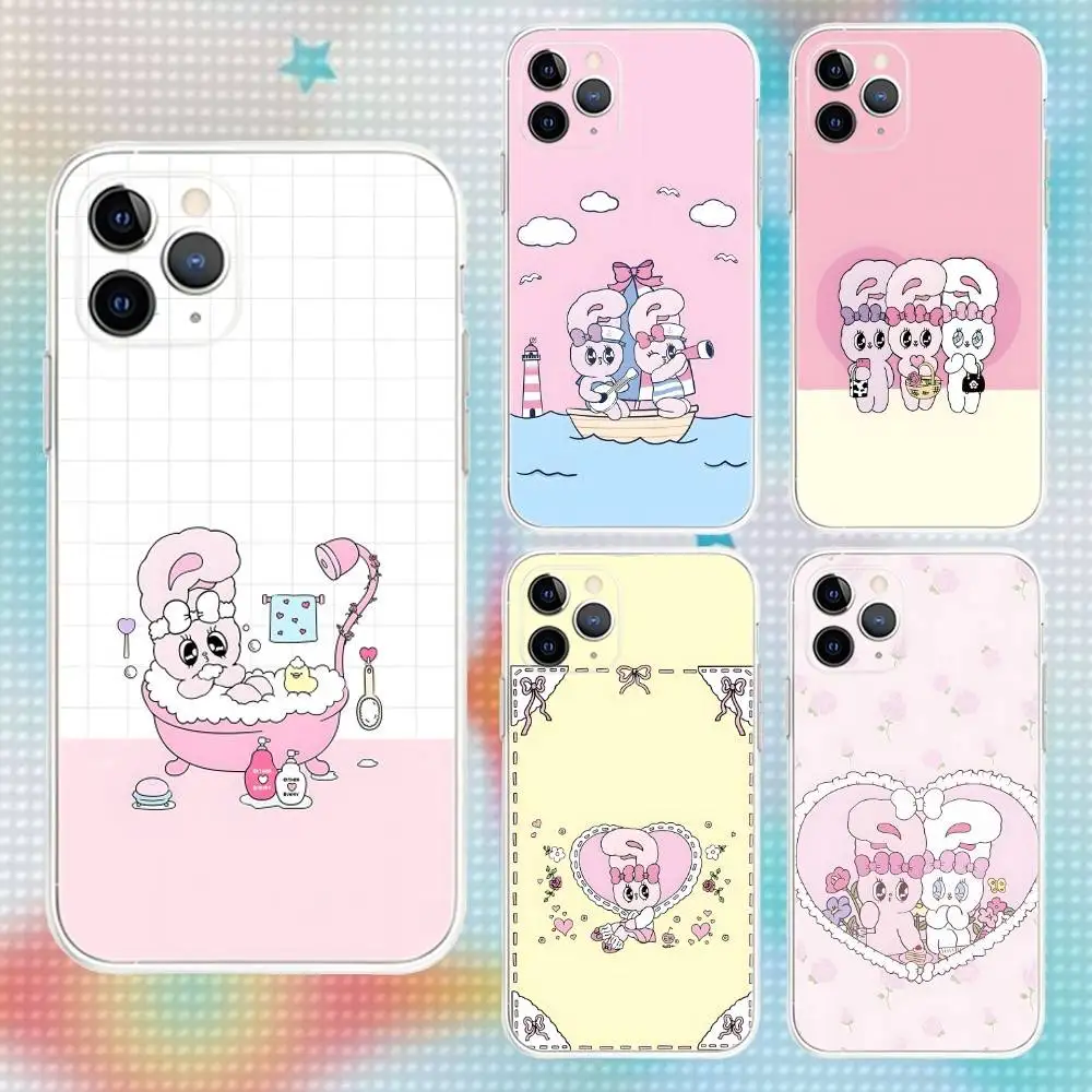 

Esther Bunny Cute Phone Case For iPhone 16,15,14,13,12,11 Pro,Max,Plus,X,XS,XR,SE,Mini Transparent Silicone Soft