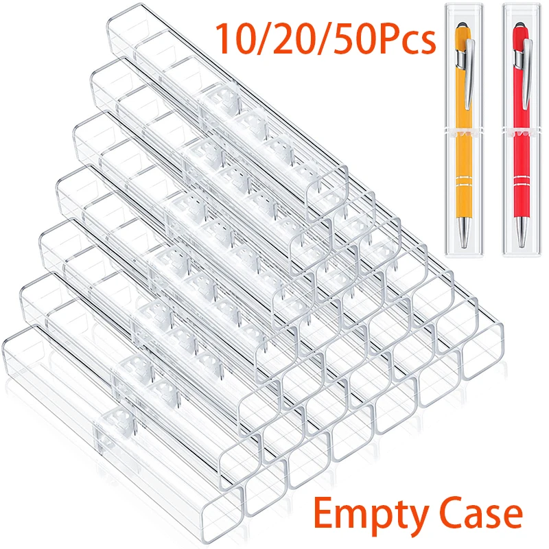 10/20/50Pcs Clear Pen Gift Box Plastic Pen Case Empty Fountain Pen Display Boxes Gift Pen Packing Boxes