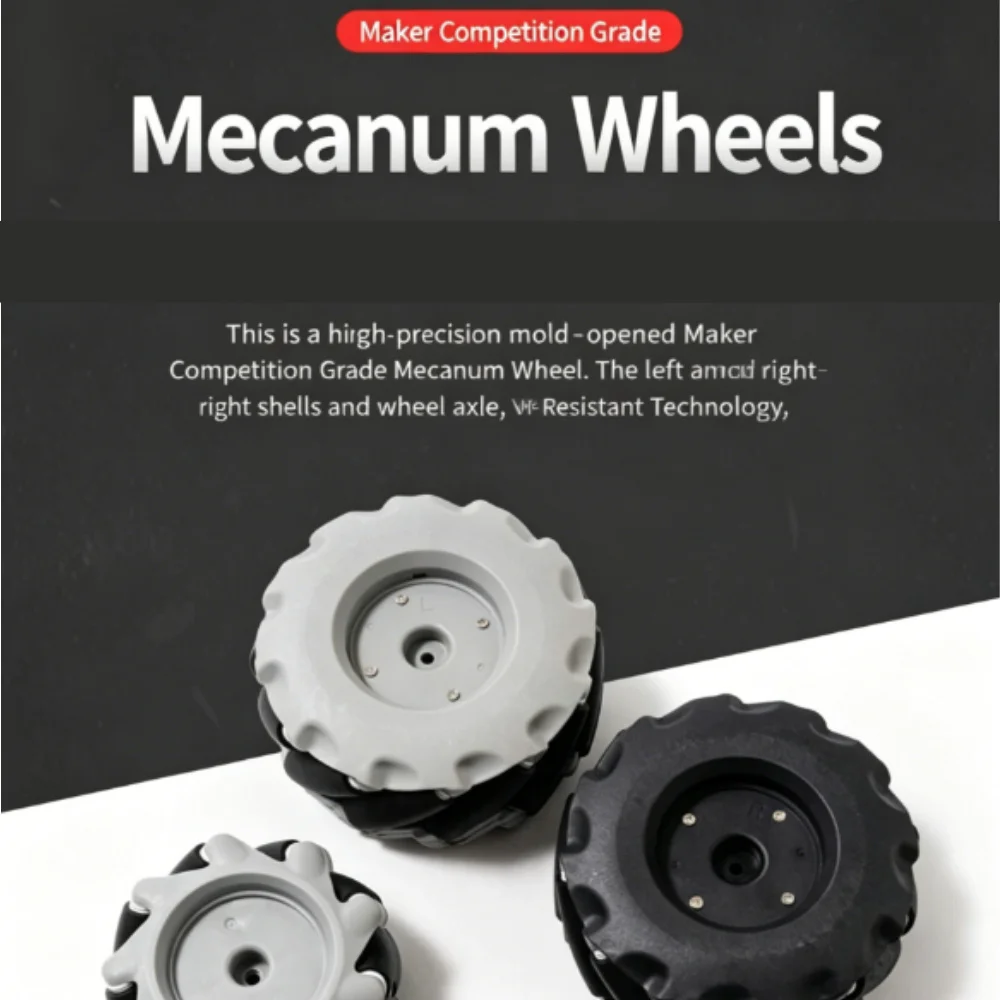 60/65/80mm Mecanum Wheels Omni Intelligent Omni-directional Smart Robot ROS Robot Car Chassis Competition Toy Mecanum Wheels Kit