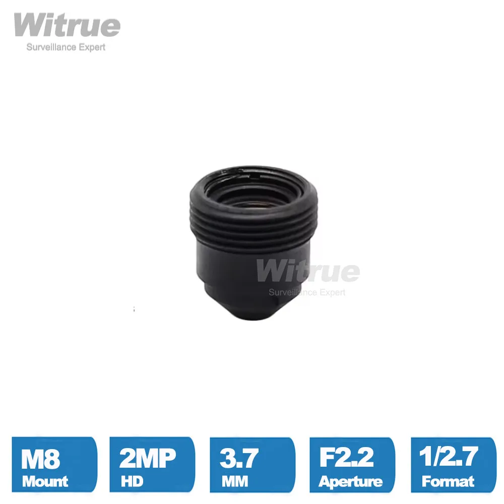Witrue Pinhole Lens 3.7mm M8 X P0.5 Mount 1080P 2 Megapixel 1/3' F2.2 with 650nm IR Filter for Mini Camera CCTV Security Cameras
