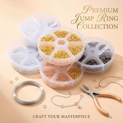 4-10mm 880pcs Iron Alloy Jump Rings Kit Open Split Rings for Jewelry Making DIY Crafts with Organizer Box 5 Colors