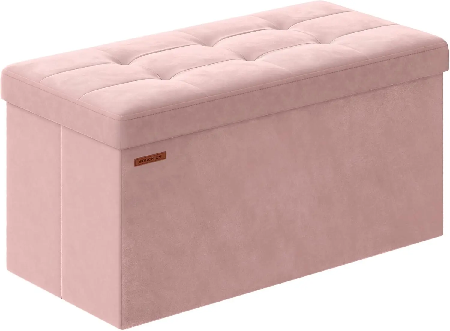 

Storage Ottoman Bench, Foldable Ottoman Foot Rest, 15 x 43 x 15 Inches, End of Bed Bench, Storage Chest, Load up to 660 lb