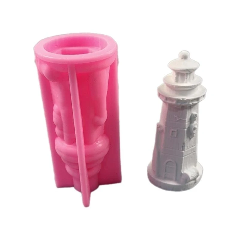 J0MC Lighthouse Sculpture Silicone Molds قوالب الجص لزخارف المنزل الحرفة