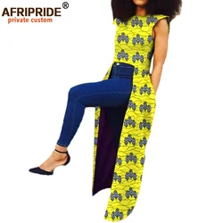 2026 African Clothes for Women Private Custom Sleeveless Long Back Coat Ankle Length Pure Wax Cotton Plus Size A722411