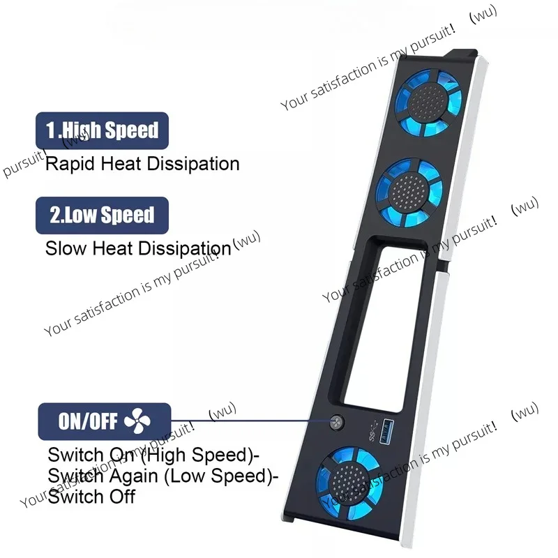 5つのスリムサイレント強化冷却ファン、スリムコンソール（デジタル-ディスク）用、ledライト付き、効率的な冷却システム
