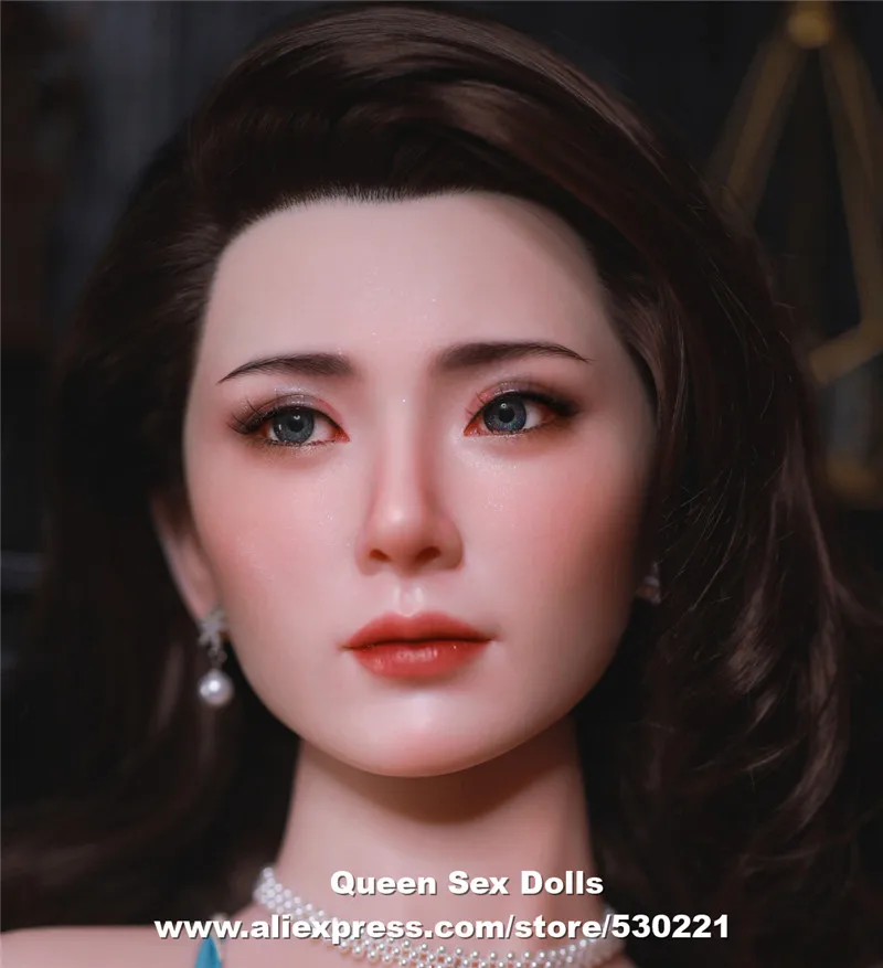 

NEW JYDOLL Implanted Hair And Eyebrow Silicone Sex Doll Head For TPE Lifelike Adult Dolls Sexy Toys For Man