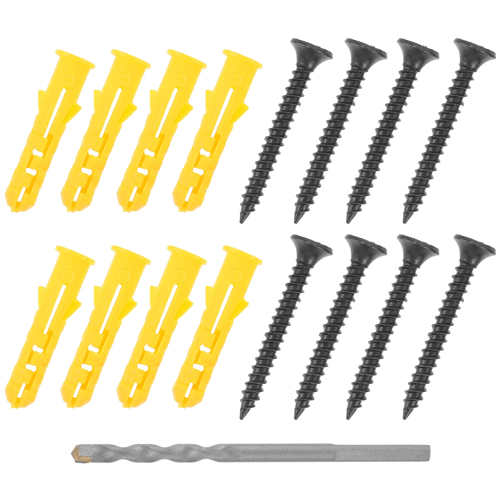 

50 Sets Wall Anchor Screw Kit for Gypsum Concrete Walls Plastic Anchors 6x30 Drill Bit Drywall Nails Bulk Screws Fixing Tool