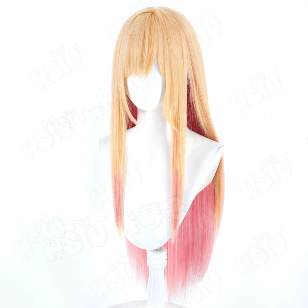 Anime My Dress-Up Darling Kitagawa Marin Peruka Cosplay 80CM Pomarańczowy gradient pomelo różowy długie włosy + Czepek pod perukę Impreza Halloween Peruka