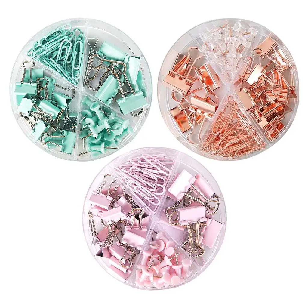 72 Stuks Bindmiddel Clips Kits Pinnen Paperclips Met Container Kopspijkers Voor Kantoor