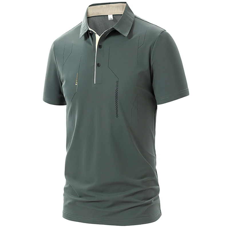Men's  polo high quality summer new lapel men's short sleeve polo shirt stamp  business casual men's polo shirt M-3XL 4XL 1002