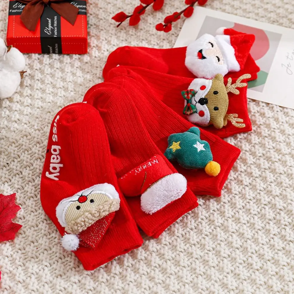 High Quality Soft Cotton Christmas Baby Socks Christmas Tree Elk Floor Sock Baby Accessories Anti Slip Socks