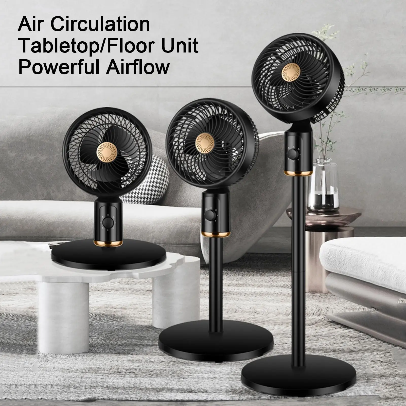 bedroom tower fan Household floor fan Silent oscillating fan 3-speed Quiet Adjustable Air Circulation Blower Standing Fan