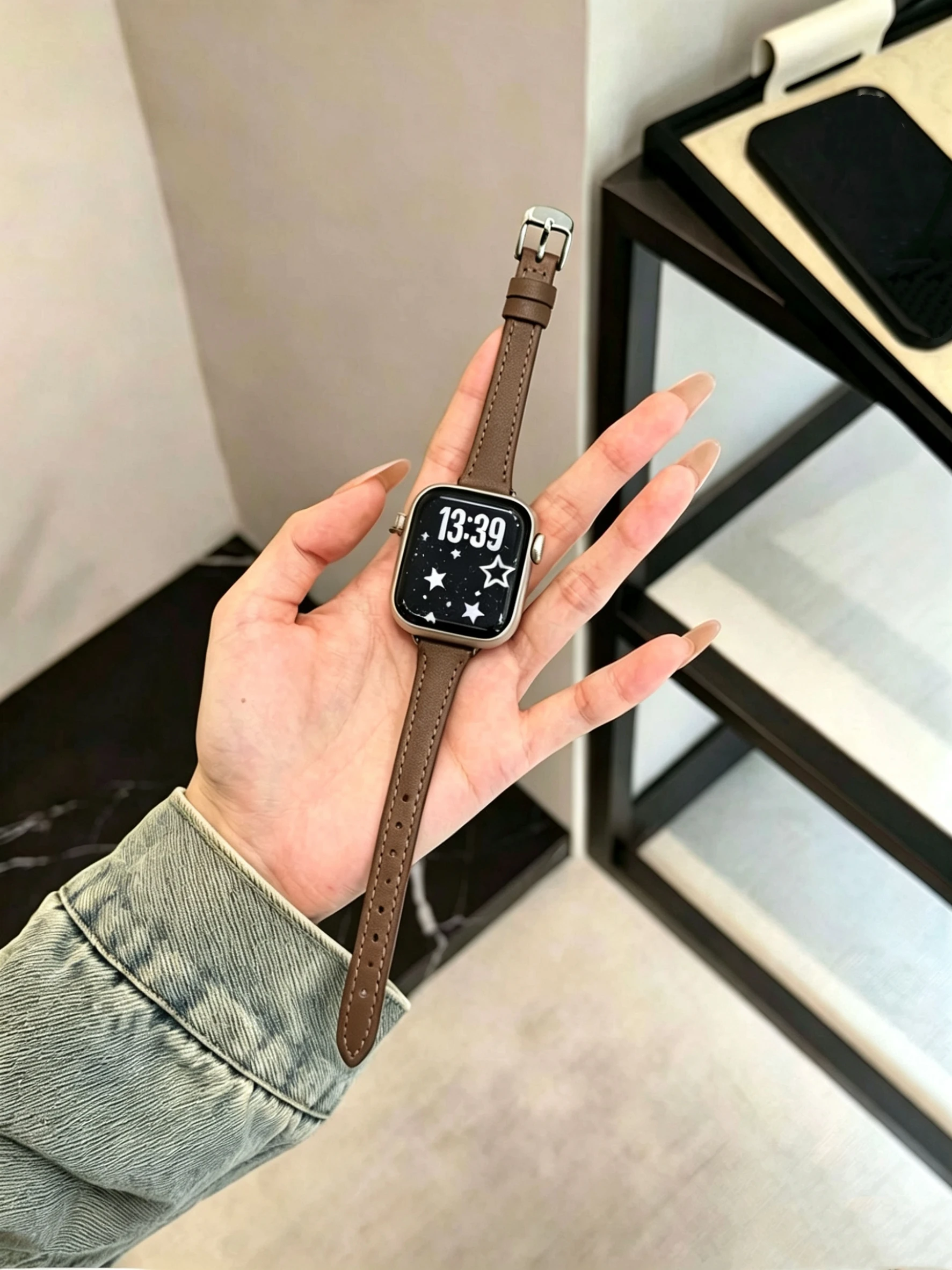 Beliebtes, schmales Lederarmband für Apple Watch, Correa, Damen, dünn, 38mm, 40mm, 41mm, 42mm, 44mm, 45mm, 49mm