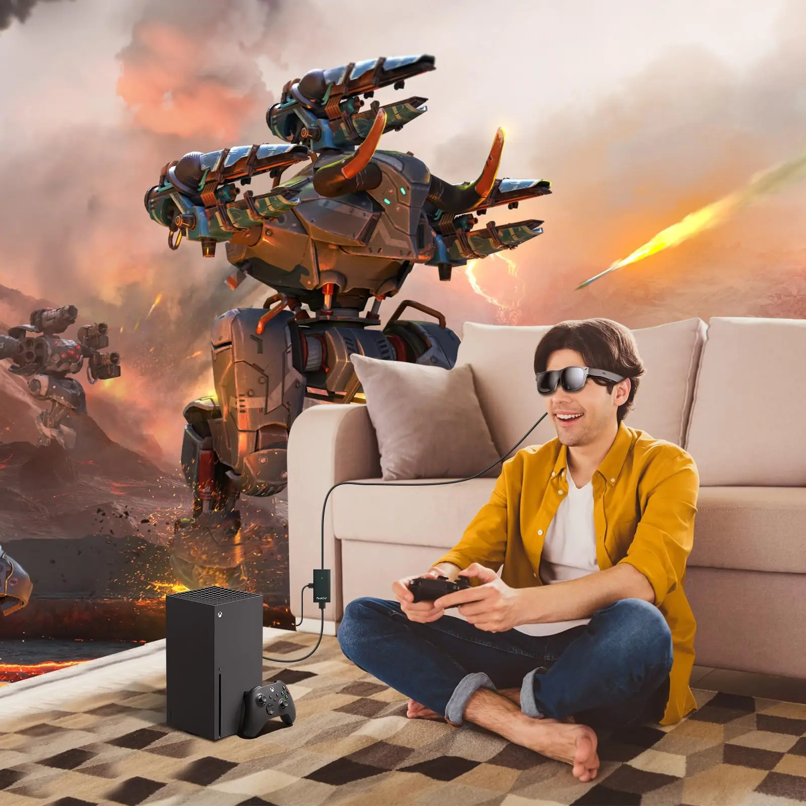 Adaptador PeakDo HDMI para USB C 4K @ 60 Hz, adaptador HDMI para tipo C, adequado para XREAL, RayNeo e outros óculos inteligentes e PS5/4, Xbox