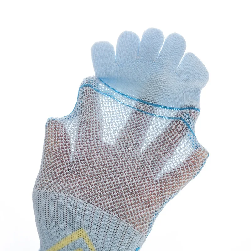 5 Pairs Children Thin Finger Socks Summer Mesh Pure Cotton Sweat-wicking Odor-proof Boneless Mid-Tube Big Boys Sports Toe Socks