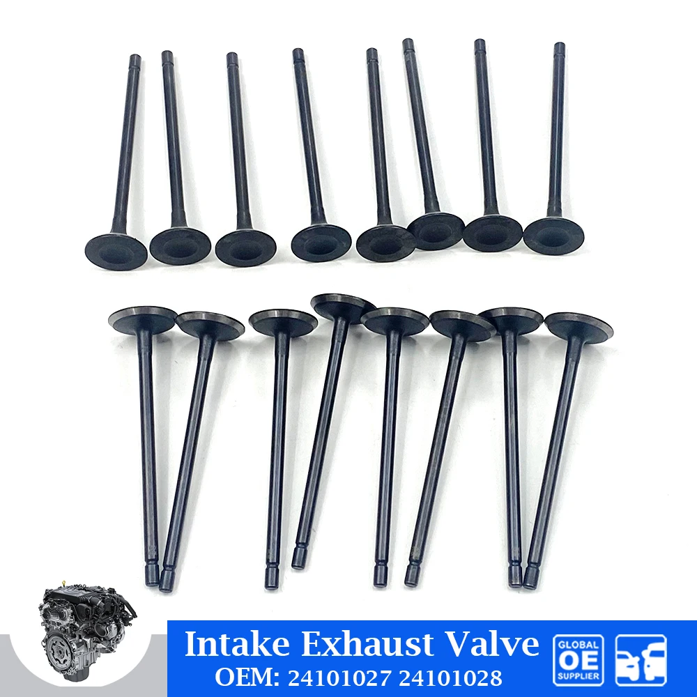 

16 Pcs Intake Exhaust Valve For Buick Chevrolet New Sail AVEO SPARK LMU 1.2L Engine Auto Car Accessories OEM 24101027 24101028
