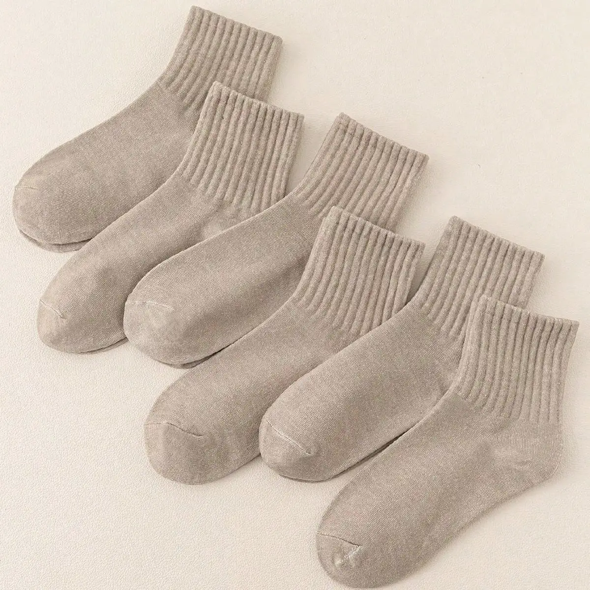 6pairs Unisex Casual Socks Solid Fashion Versatile Socks Breathable Comfy Crew Sock Casual Sports Socks For Men Women image 5