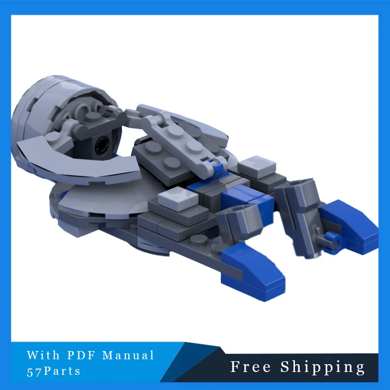 57 PCS Star Battle Series Building Block Model Innovative Intelligent Mechanical Water Boat Children DIY Assembly  Birthday Gift