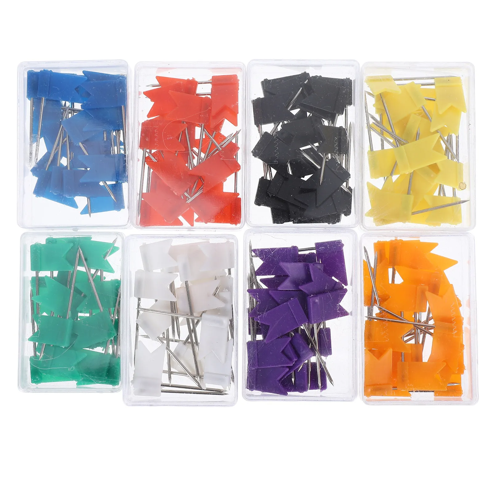 160Pcs Multicolor Flag Map Push Pins Sturdy Iron Pins in Reusable Box for Travel Maps Science History Projects Home Office