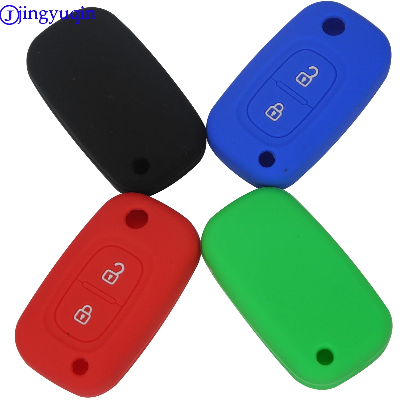 jingyuqin 2 Buttons Remote Silicone Flip Folding Car Key Case Cover Proctored For Renault For Lada Modus Clio Megane Kangoo