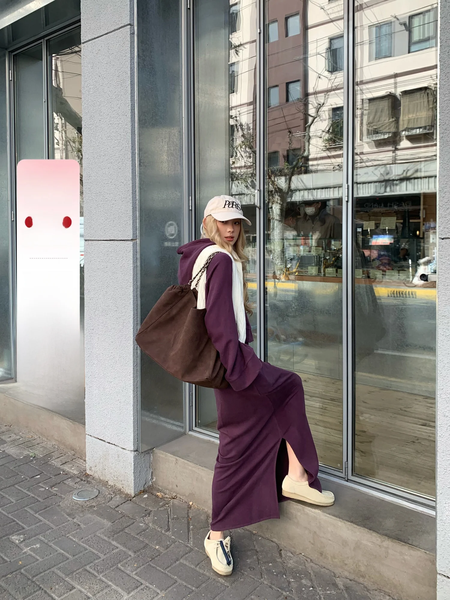 

Комплект худи и юбки Purple ape Harvest Time для женщин: зимний комплект из двух предметов, А-образная юбка, повседневный, удобный, дышащий, полиэстер