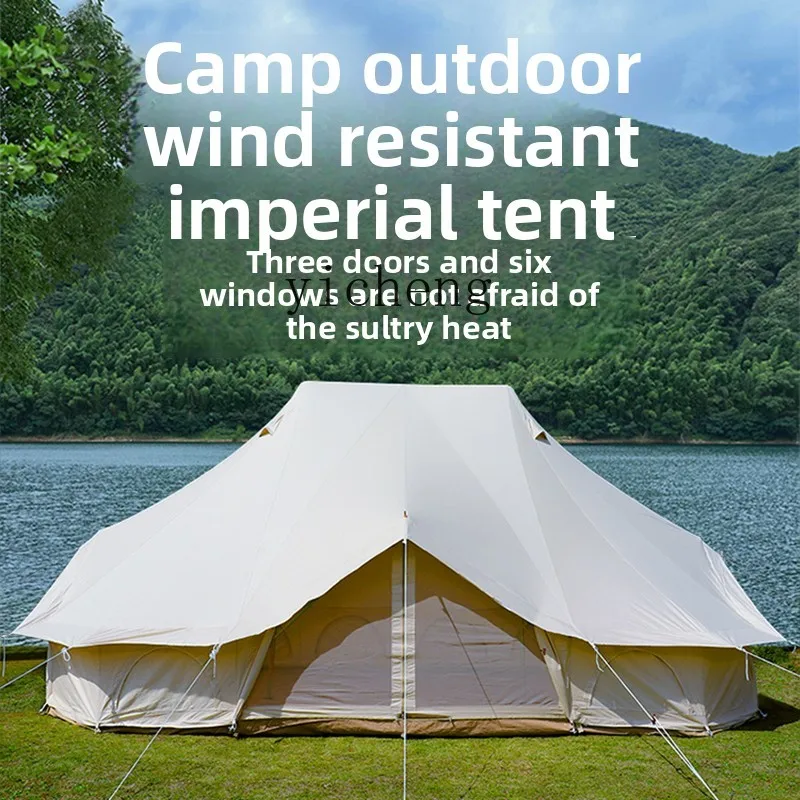 HW15 Double Top Tent Outdoor Camping Flame Retardant Sunscreen Rain Protection Thickened Camp Big Tent