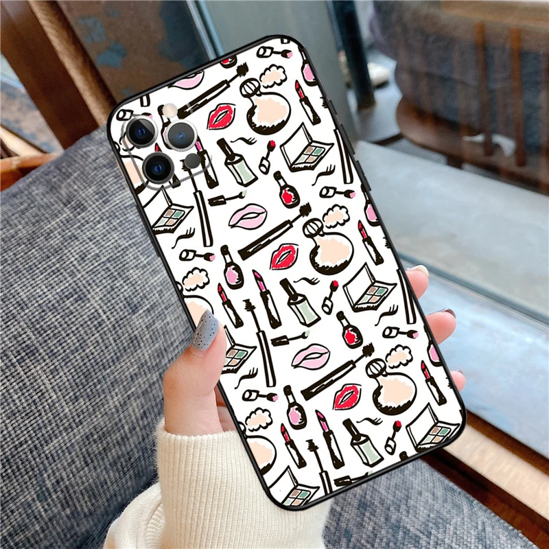 Cosmetics Nail Polish Phone Case For iPhone 11 12 13 14 15 16 Pro Max 12 13 Mini X XR XS MAX 14 Plus Cover