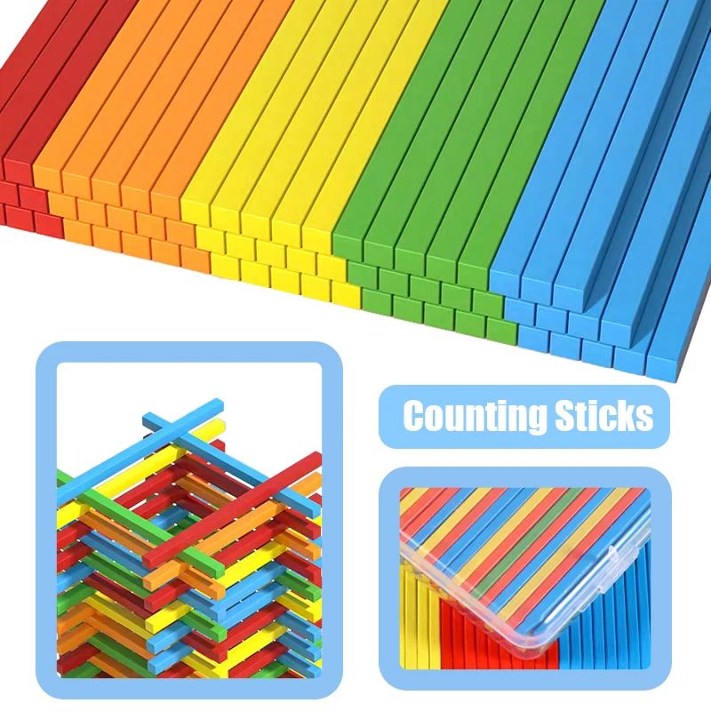 100pcs/box Plastic Counting Sticks Bulk Math Manipulatives for Toddlers Educational Kits