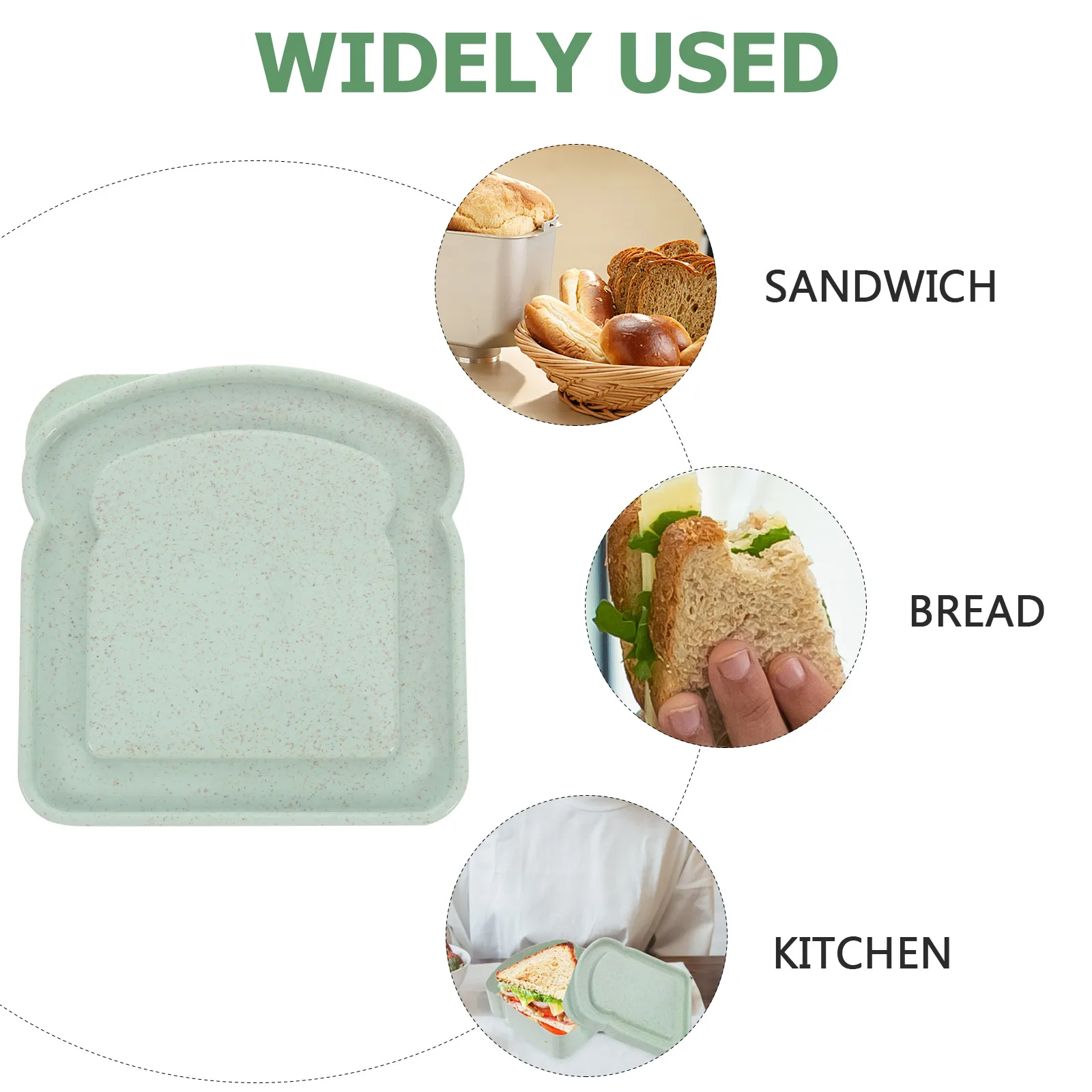 Large Capacity Portable Sandwich Container Reusable Food Storage Box Lightweight Bamboo Fiber Material Leak Proof for Adults