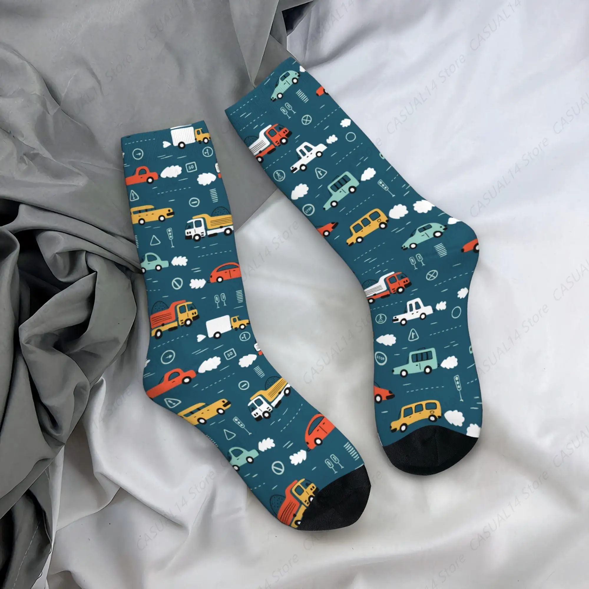 

Women's Casual Socks, Cartoon Transportations Funny Novelty Crew Socks Birthday Anniversary Christmas Gifts(One Size)