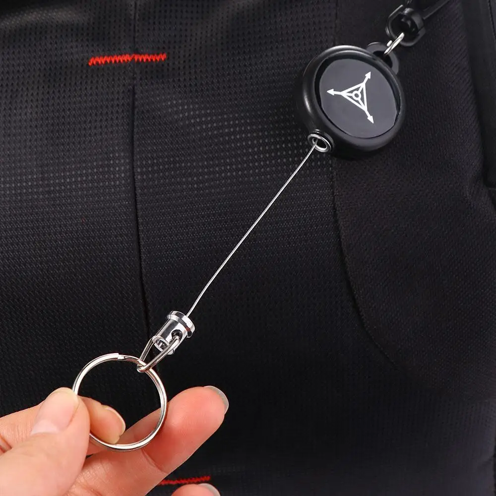 1pcs Elastic Key Chain TAD Steel Rope Burglar Tool Belt Money Retractable Key Recoil Ring Pull Chain Clip