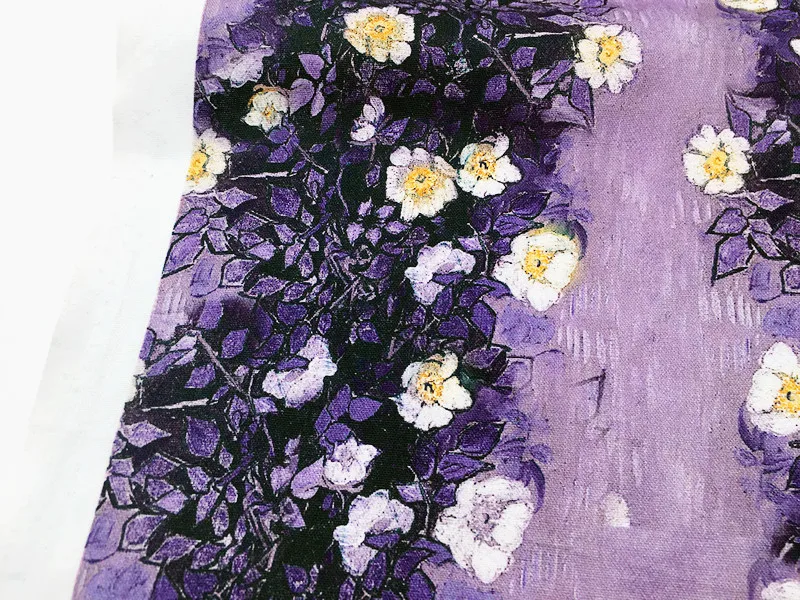 

Handmade Cotton Print Fabric Purple Floral Small Flower DIY Embroidery Wallet Bag Tablecloth Dress Home Decor Craft Supplies
