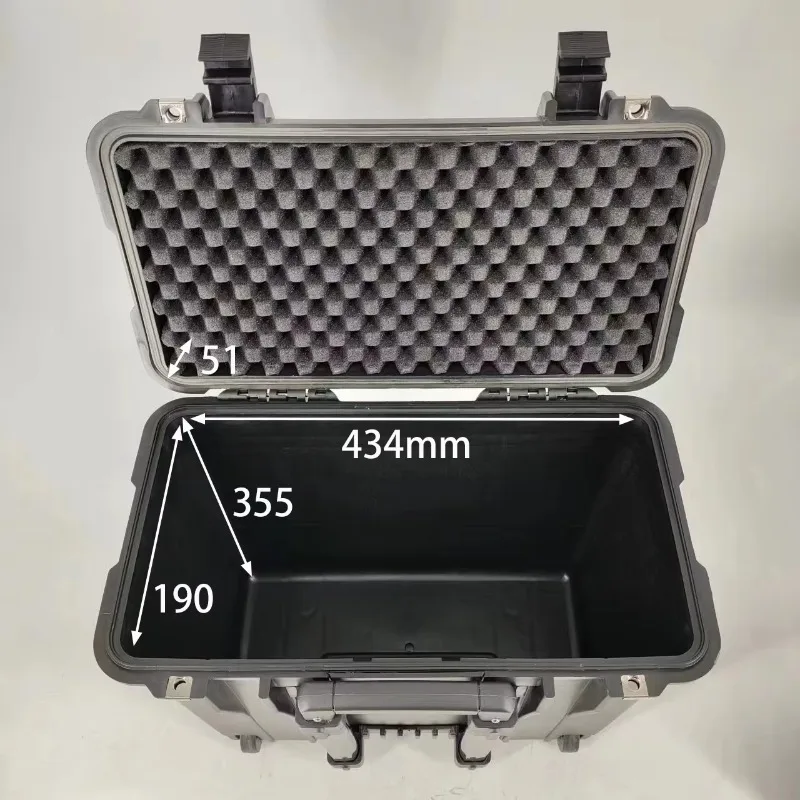 DPC093 ex-factory price Waterproof hard plastic equipment Tool box with wheels and tie rods