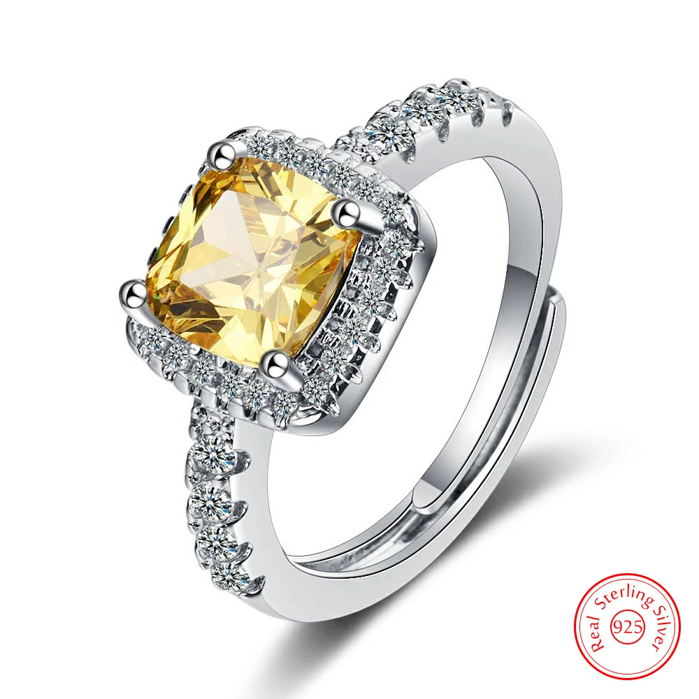 

Solid 925 Sterling Silver Crystal Zircon Jewelry Ring For Woman FQL25098